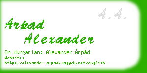 arpad alexander business card