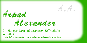 arpad alexander business card